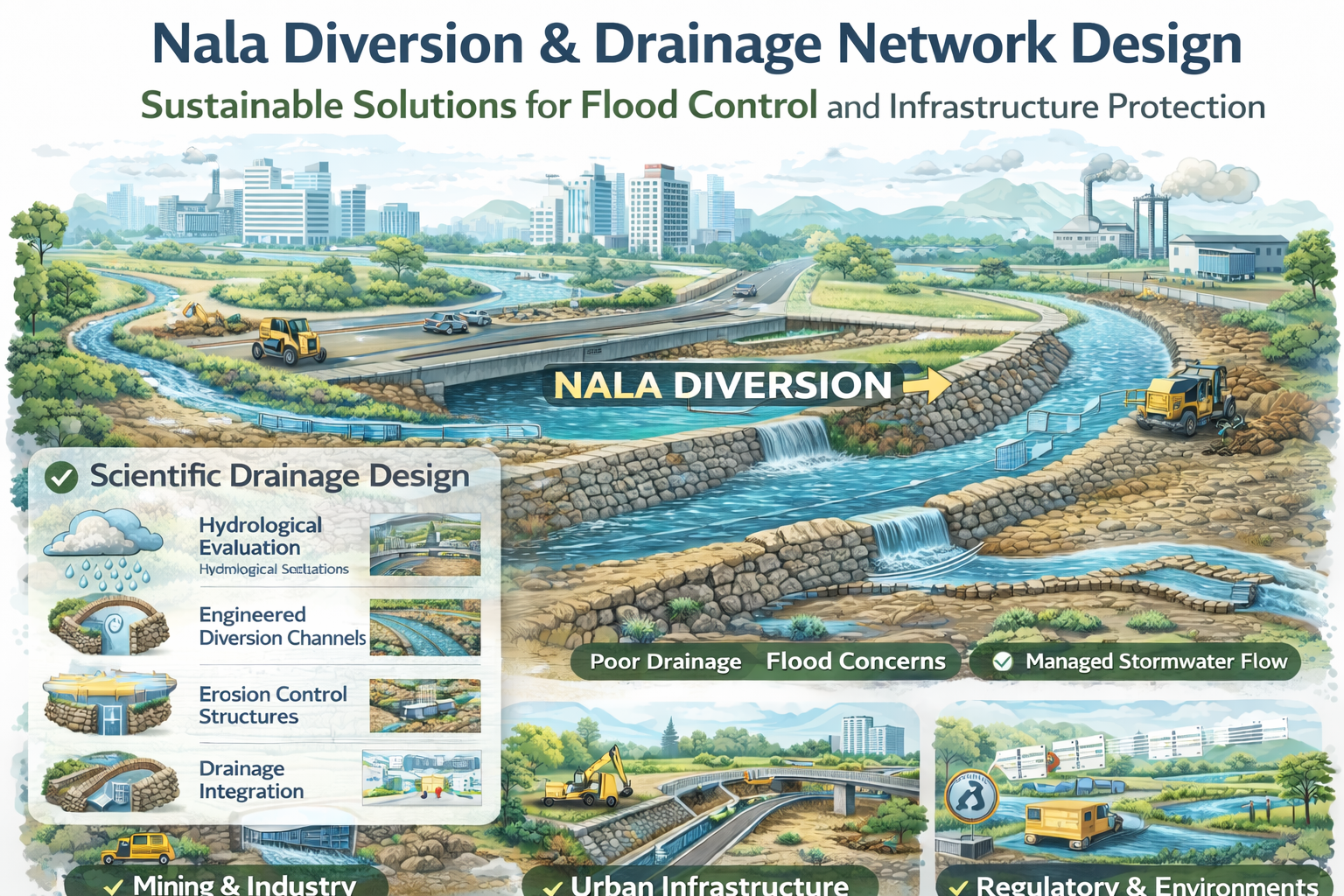 Nala Diversion & Drainage Network Design for Flood Control